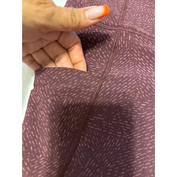 ATHLETA Heather RED Salutation Stash Pocket SoftLux Gym Yoga Leggings M - Picture 7 of 16